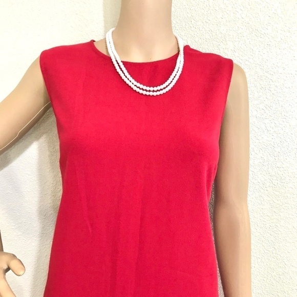 J. JILL Woman Red Midi Scoop Neck Sleeveless Dress Size 12P - Picture 9 of 15